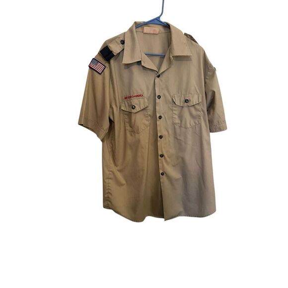 Boy Scouts of America Men Gray Short Sleeve Official‎ Vented Uniform Shirt XL - Picture 1 of 9